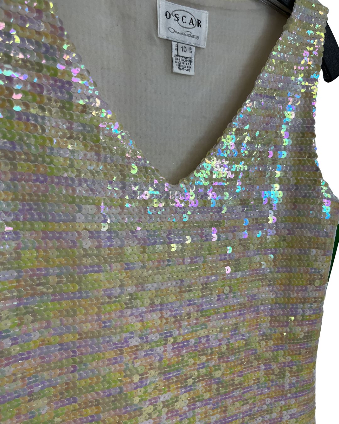 OSCAR DE LA RENTA Sequin Vest Top (Size 10)