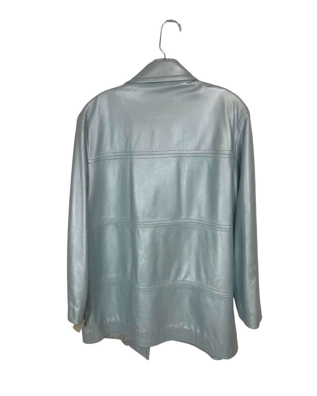 ST. JOHN Light Blue Leather Jacket