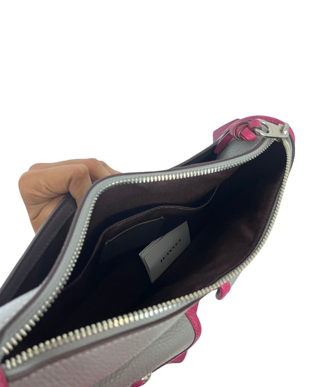 COACH Pennie Gray Leather Crossbody Bag
