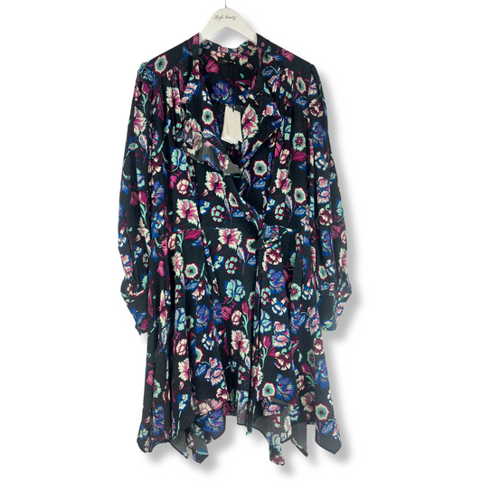ISABEL MARANT Floral Silk Ruffle Dress