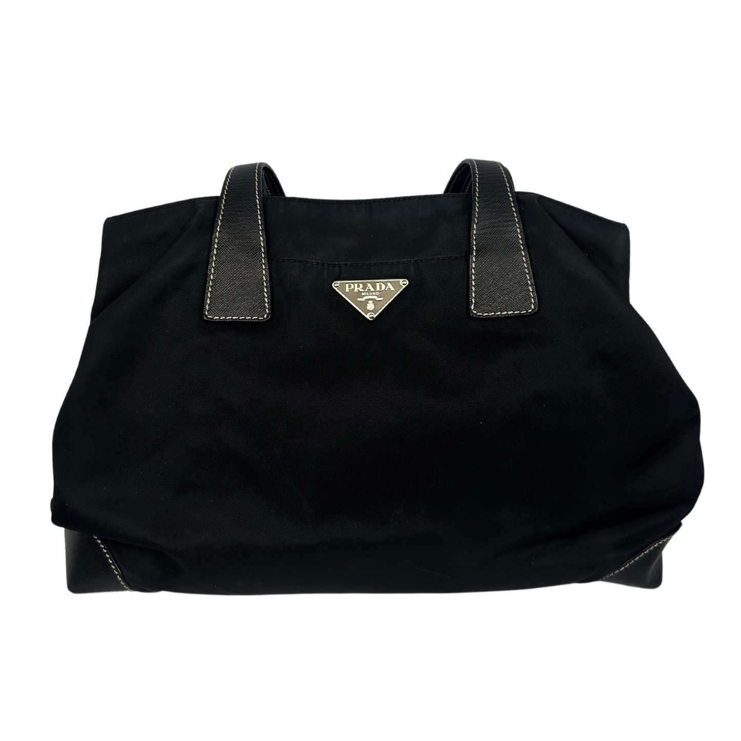 PRADA Black Nylon Saffiano Handbag