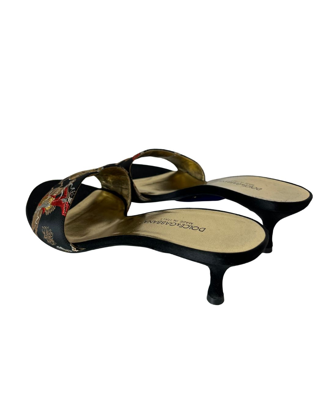 DOLCE & GABBANA Black Print Kitten Heels (Size 9.5)