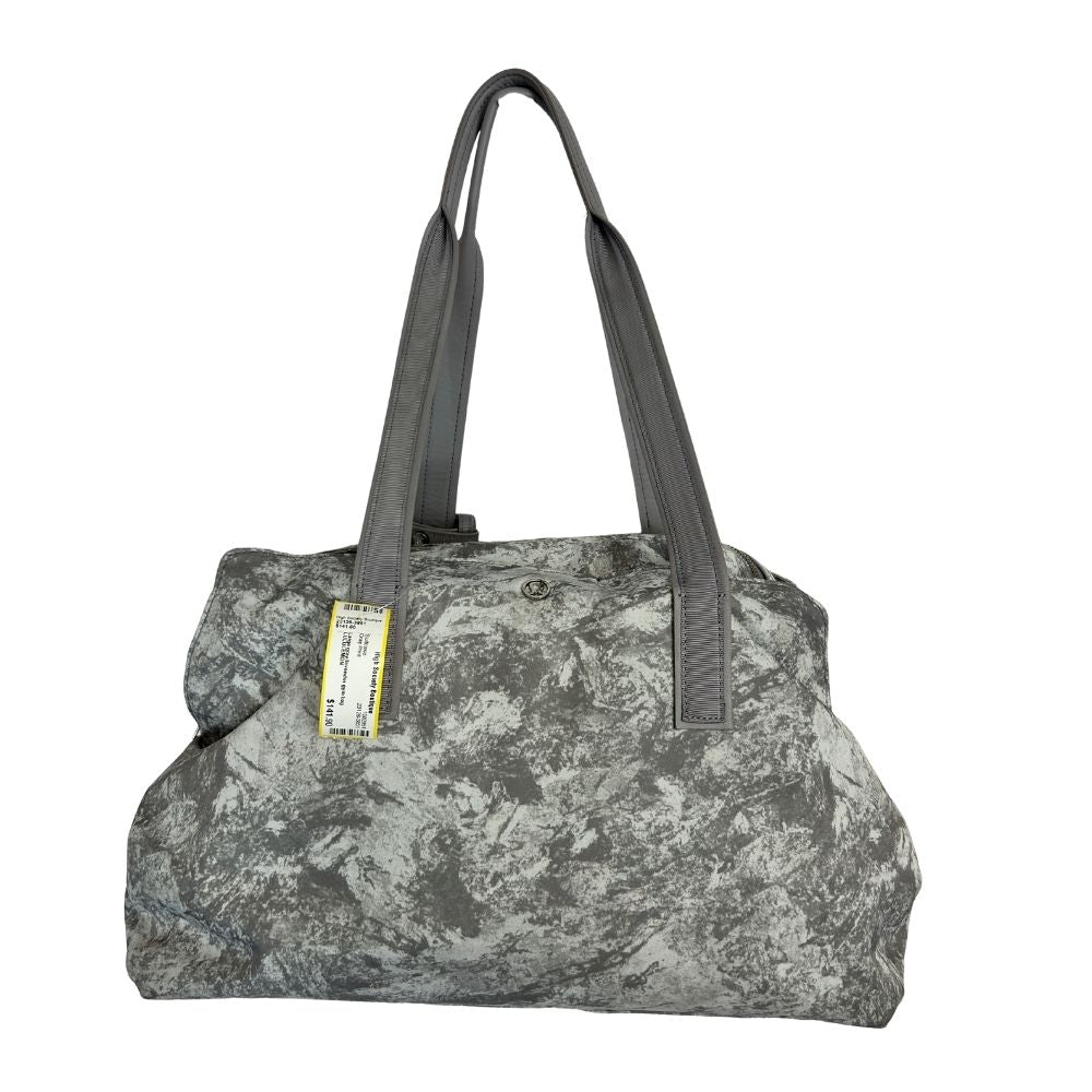 Lululemon Oversized Gym Bag – Gray Lavender Toned Nylon with Functional Sport Design