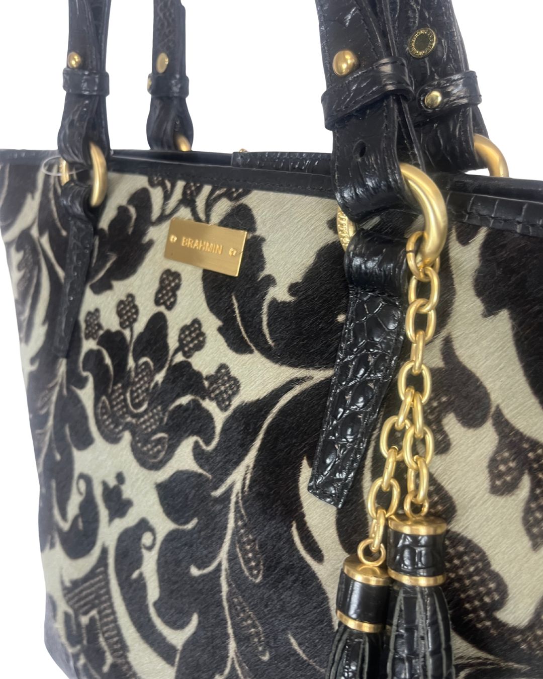 BRAHMIN Shoulder Bag Purse – Horsehair & Crocodile Texture