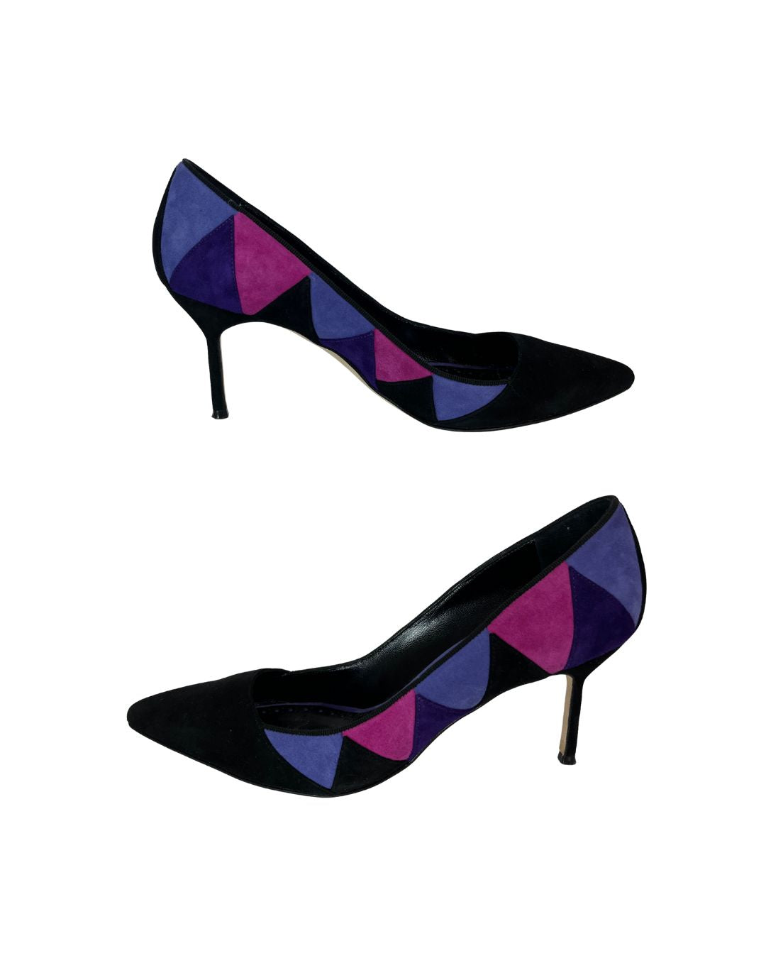 MANOLO BLAHNIK Multi-Color Suede Pumps (Size 8)