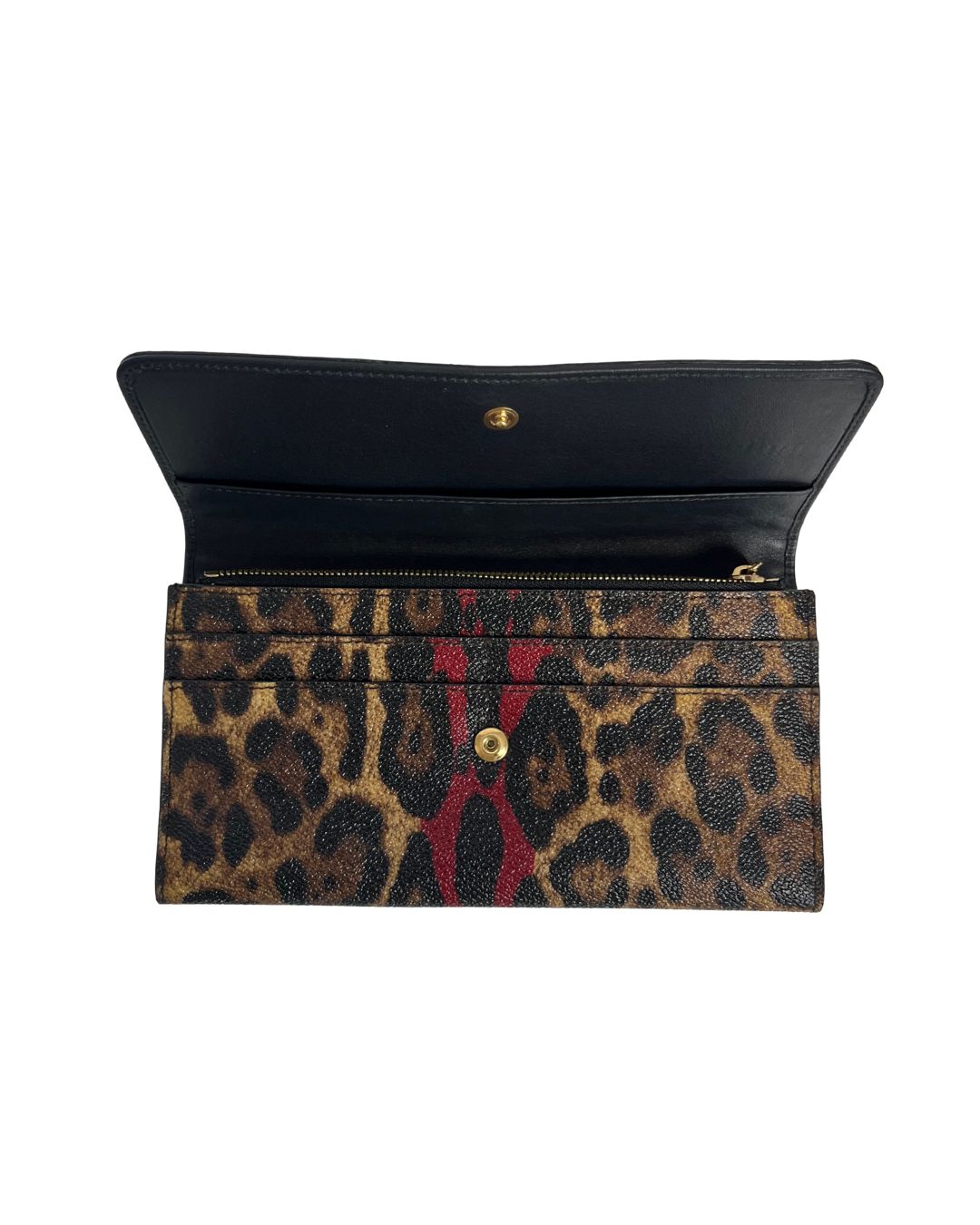DOLCE & GABBANA Leopard Print Leather Wallet