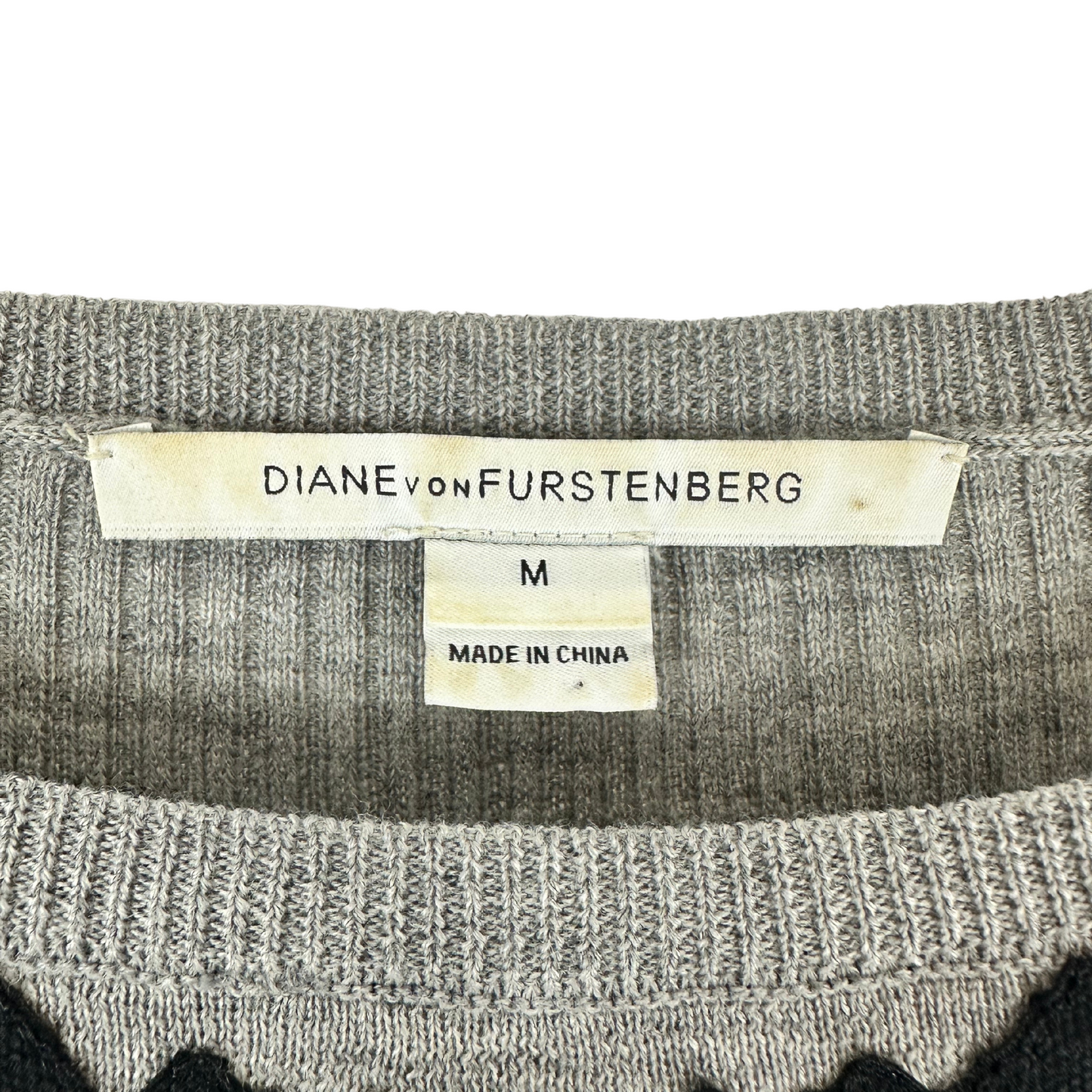 Diane Von Furstenberg Gray Lace Sweater
