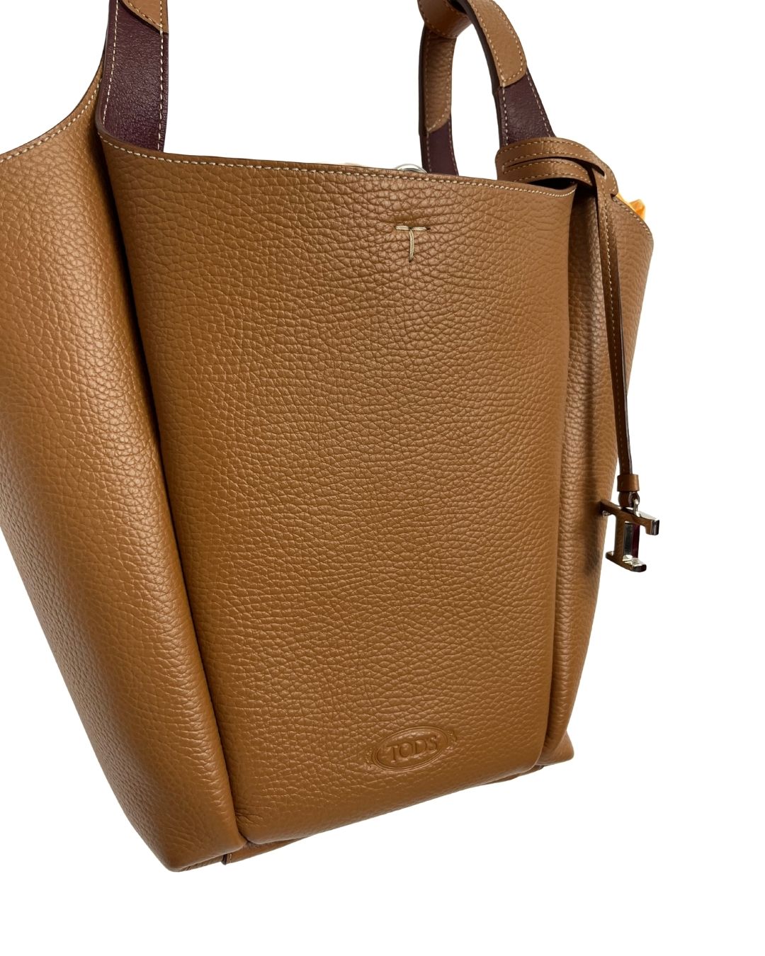 TOD'S T Timeless Brown Leather Bucket Bag