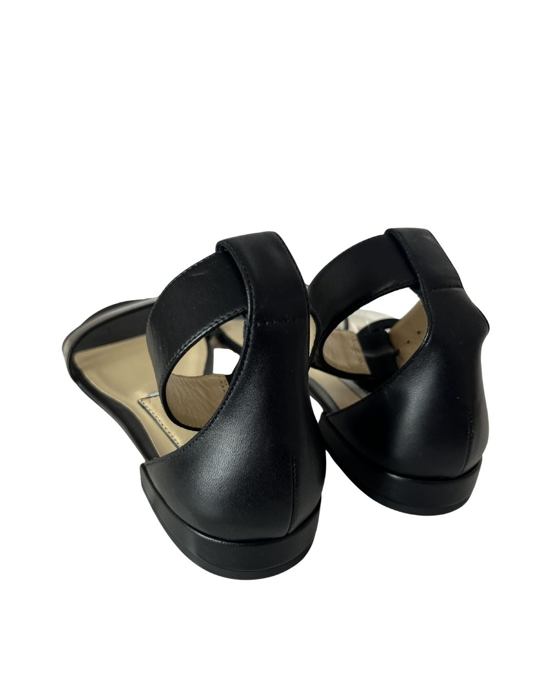 JIMMY CHOO Jaimie 40 Black Leather Sandals (Size 6.5)