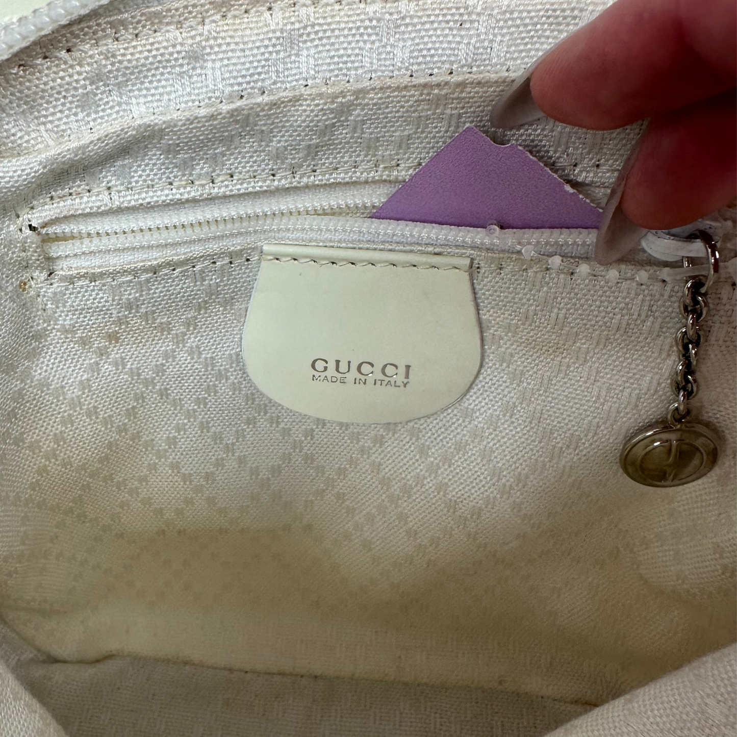GUCCI White Crossbody with Bamboo Handle