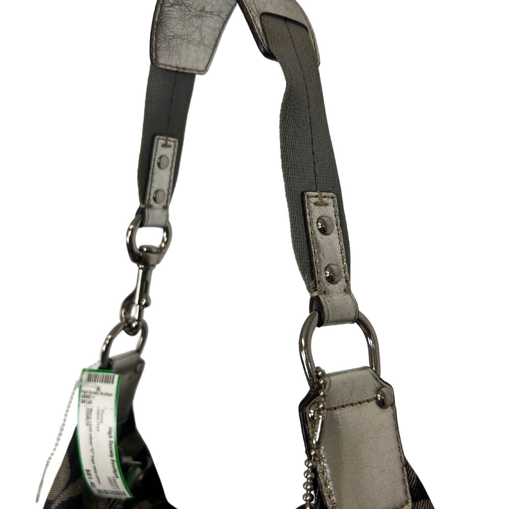 Coach Navy “C” Logo Shoulder Bag – Silver Straps & Y2K Sporty-Chic Vibes