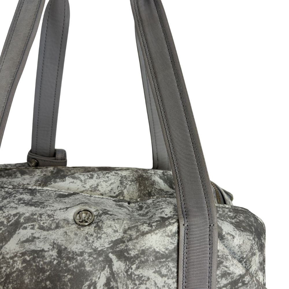 Lululemon Oversized Gym Bag – Gray Lavender Toned Nylon with Functional Sport Design