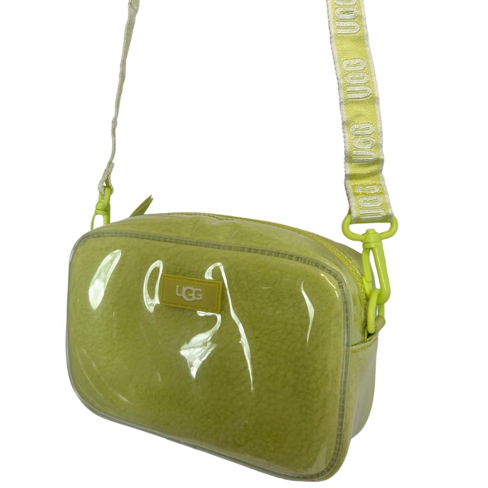 UGG Clear Patent Leather & Nylon Crossbody Bag – Celery Green (With Dust Cover)