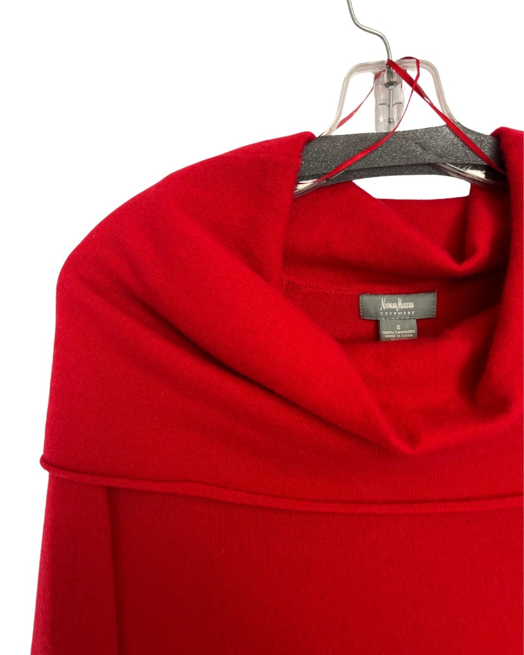 NEIMAN MARCUS Red Cowl Neck Cashmere Sweater (Size S)