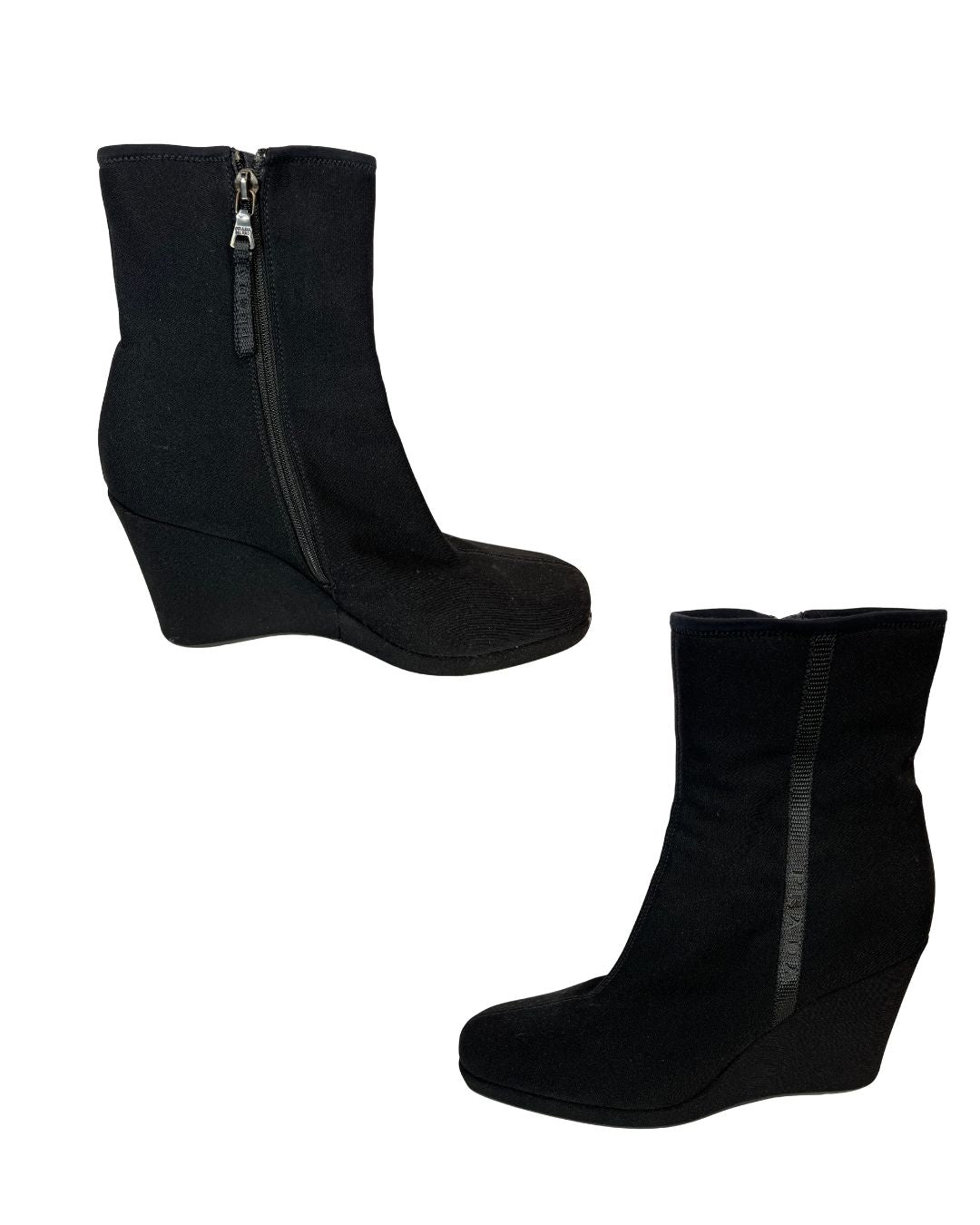 PRADA Sport Black Nylon Wedge Ankle Boots (US 9.5)