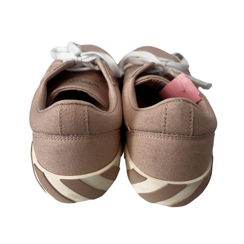 Off-White Canvas Sneakers – Blush with White Stripe Soles (Size 8.5, With Dust Bag)