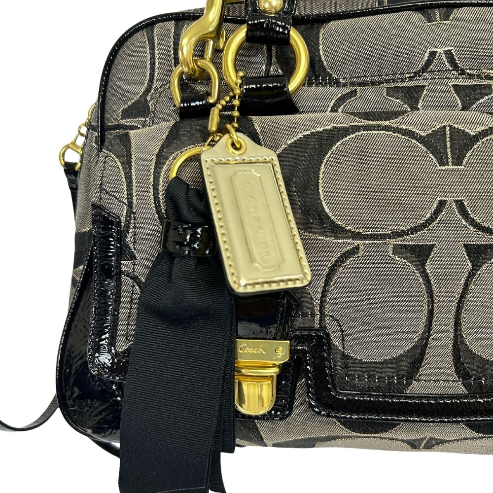 Coach Patent Leather & Logo Print Crossbody – Ribbon Tassel Detail