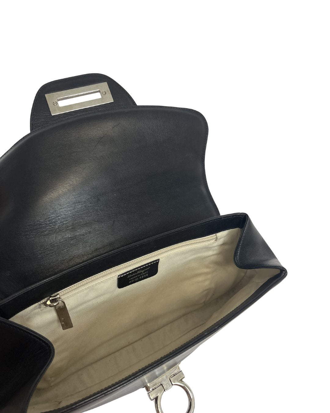 FERRAGAMO Black Leather Shoulder Bag