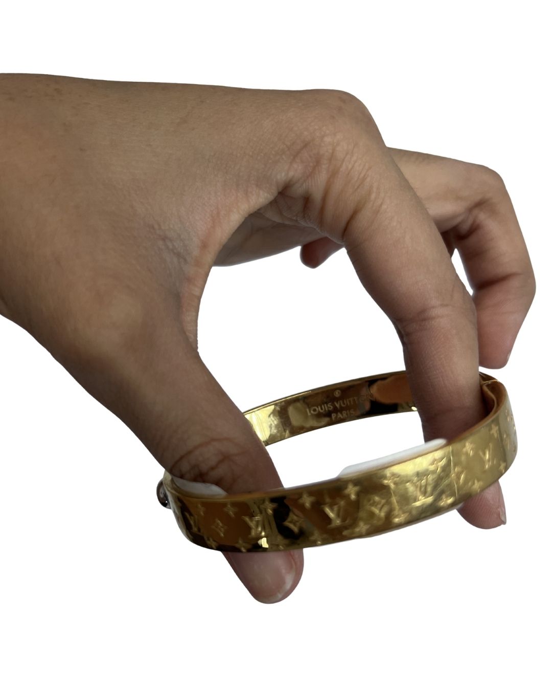 LOUIS VUITTON Nanogram Cuff Gold Bracelet