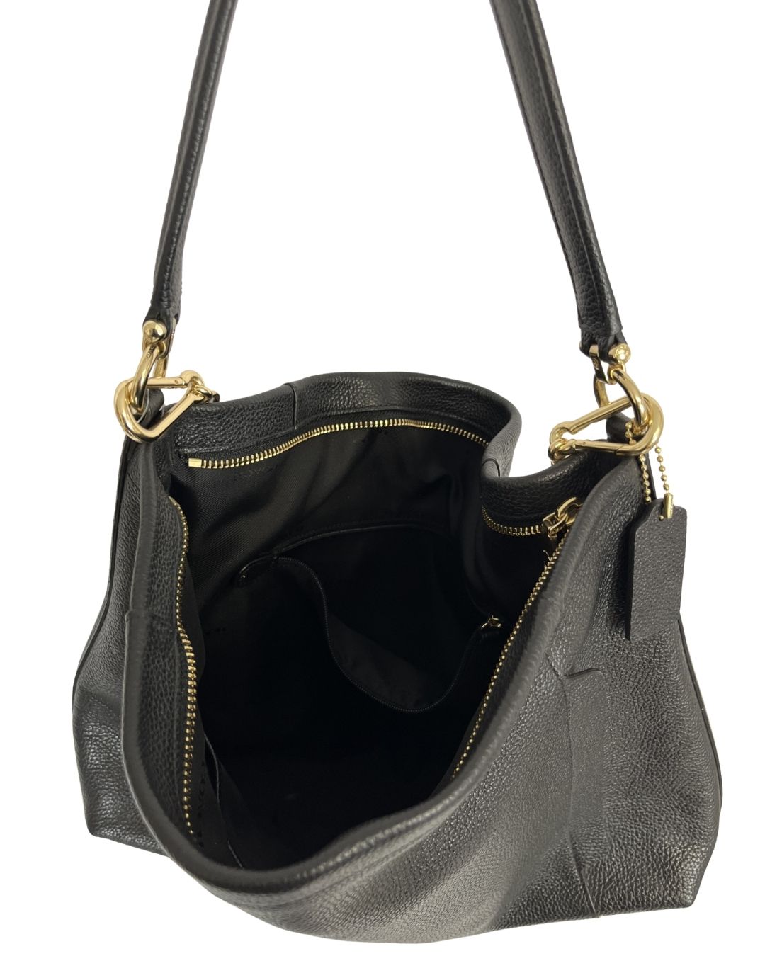 COACH Black Leather Scout Hobo Shoulder Bag