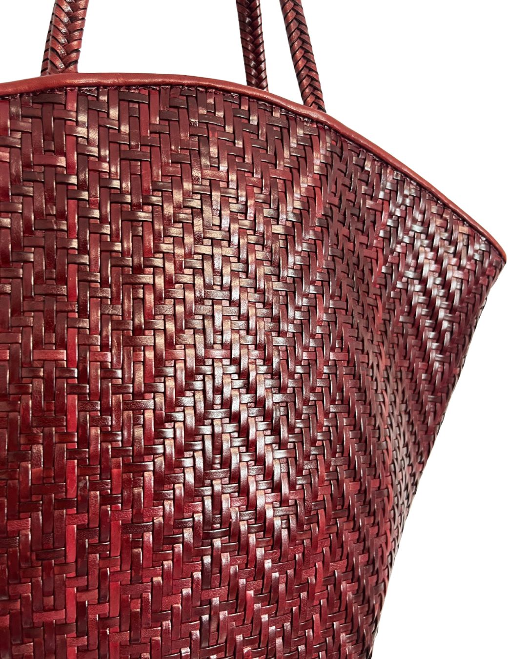 PAOLO MASI Red Woven Leather Handbag