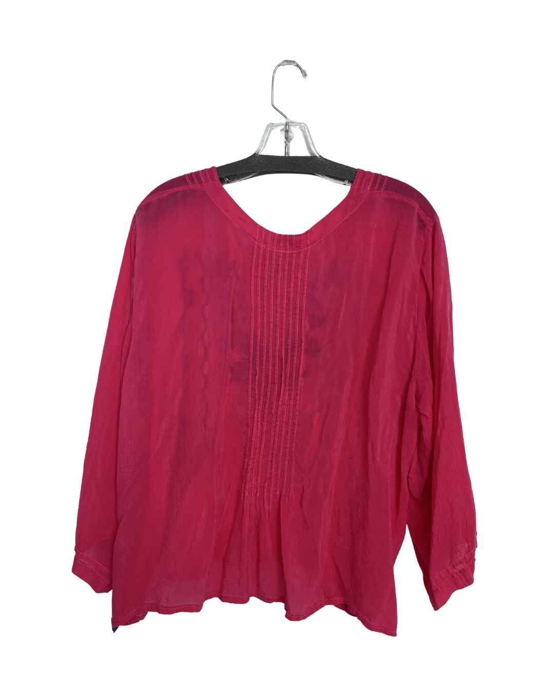 JOHNNY WAS Pink Floral Embroidered Top (Size M)