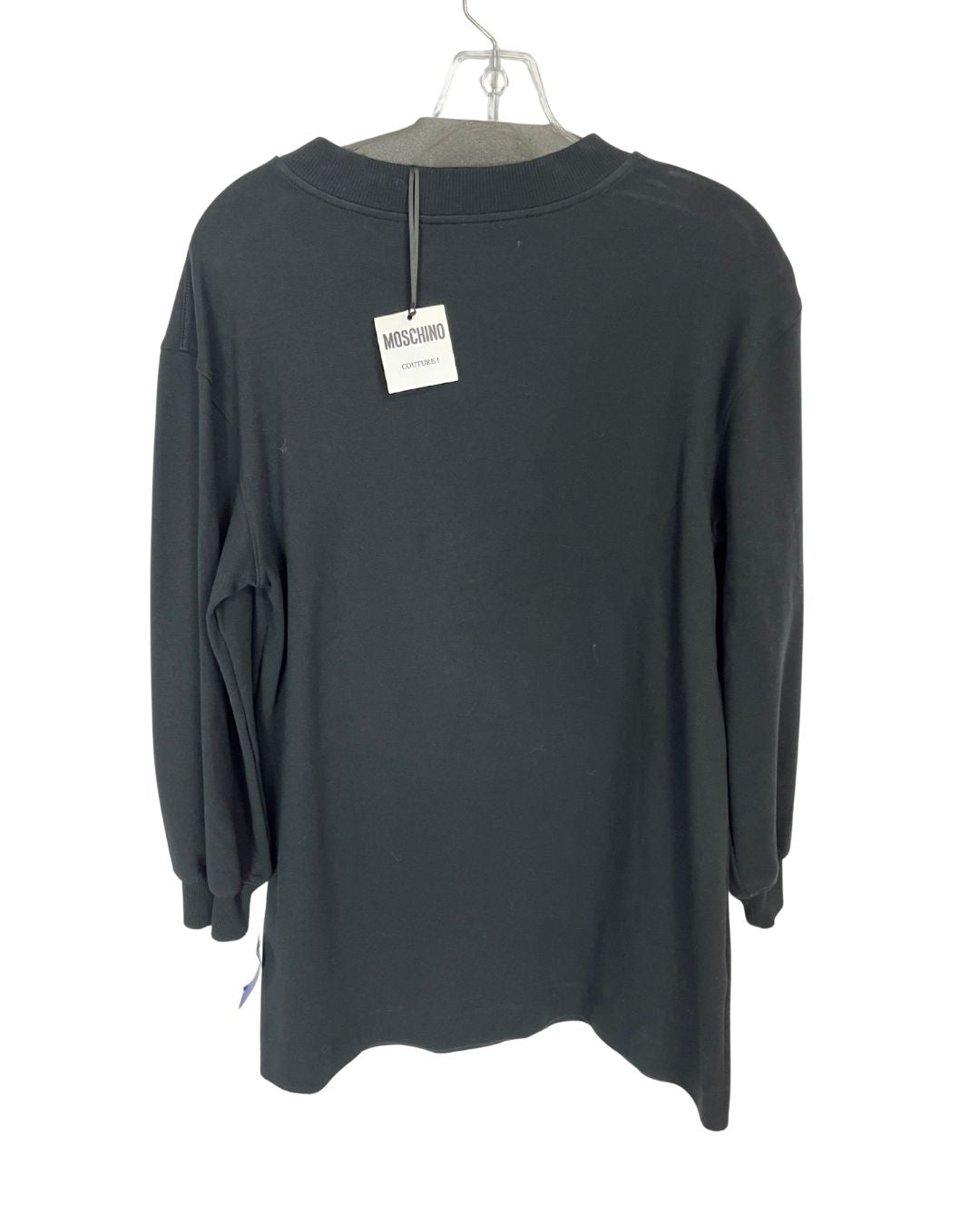 MOSCHINO Black Cherry Pie Print Long-Sleeve Jumper Dress (Size S)