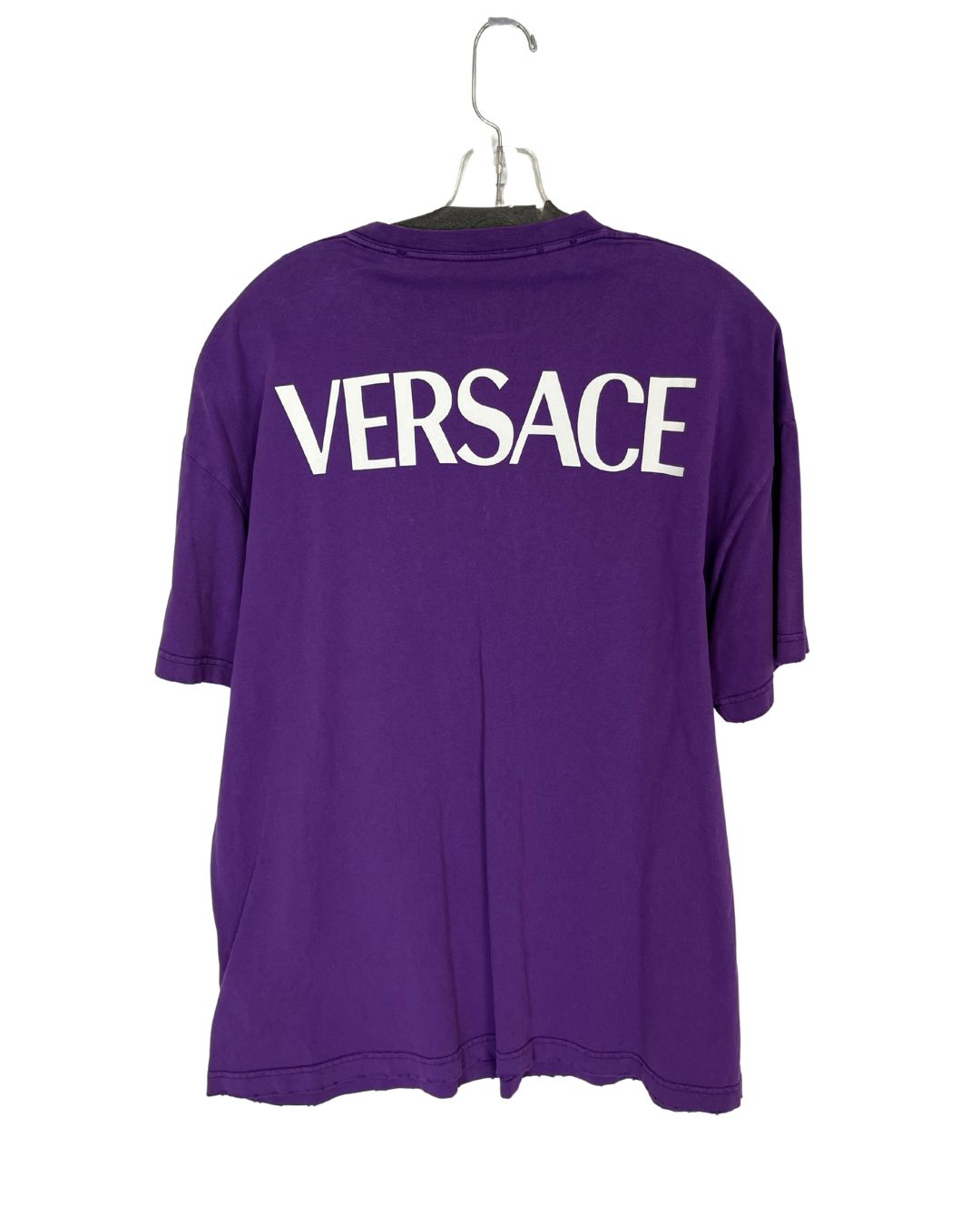 VERSACE Goddess Oversized Purple T-Shirt Top (Size L)