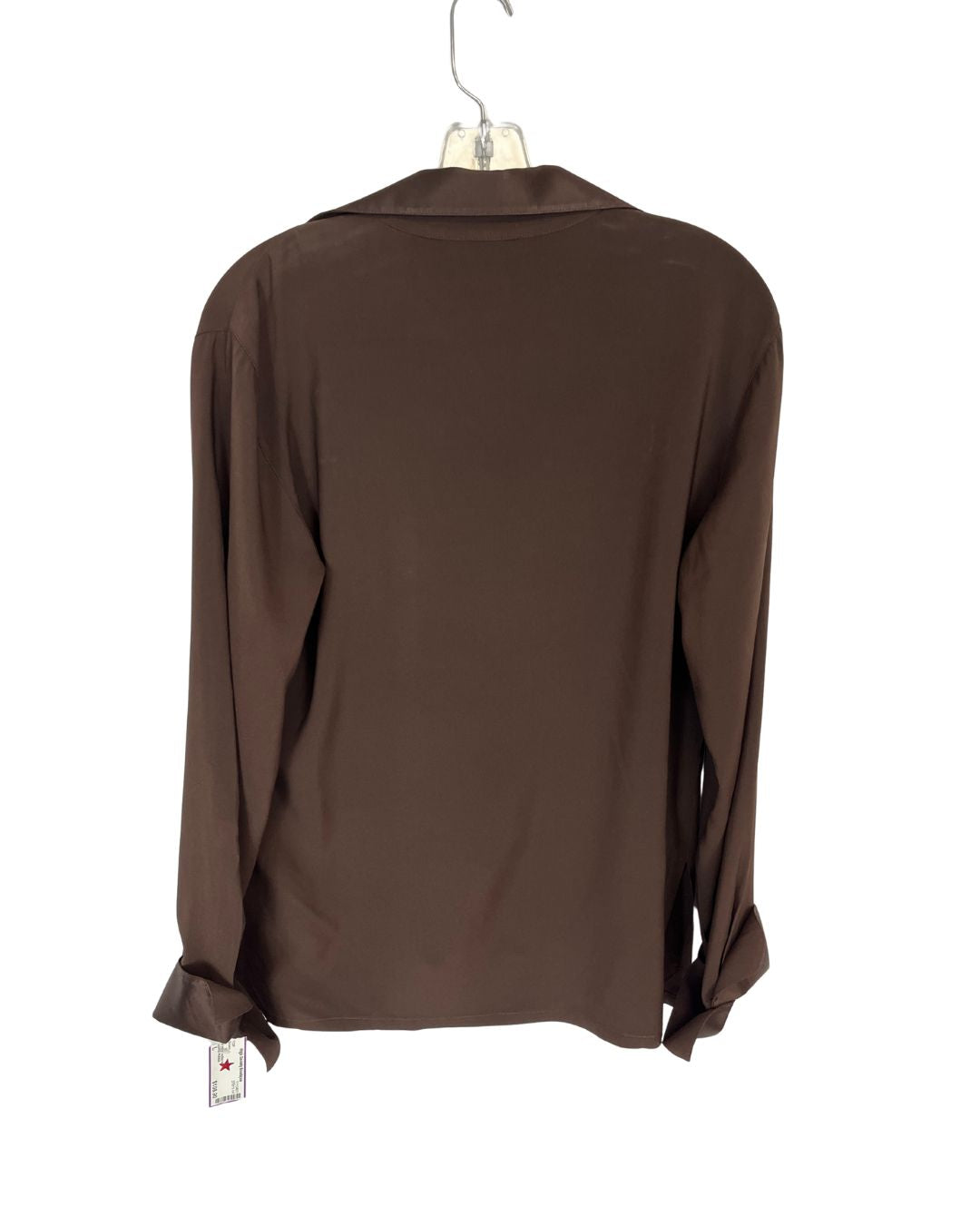 LORO PIANA Brown V-Neck Wool Top (Size L)