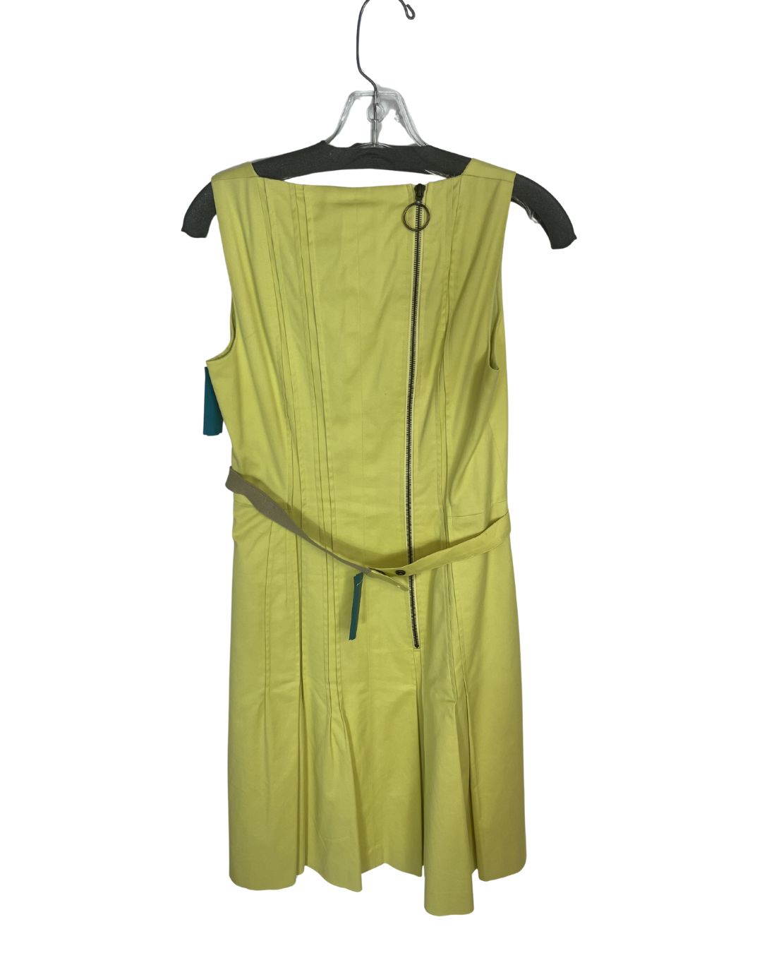 AKRIS Yellow Sleeveless Pleated Dress (Size 8)