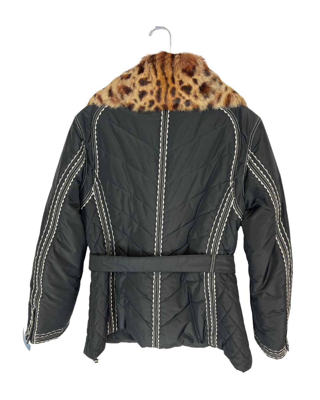 BOGNER Black & Leopard Winter Jacket (Size 12)