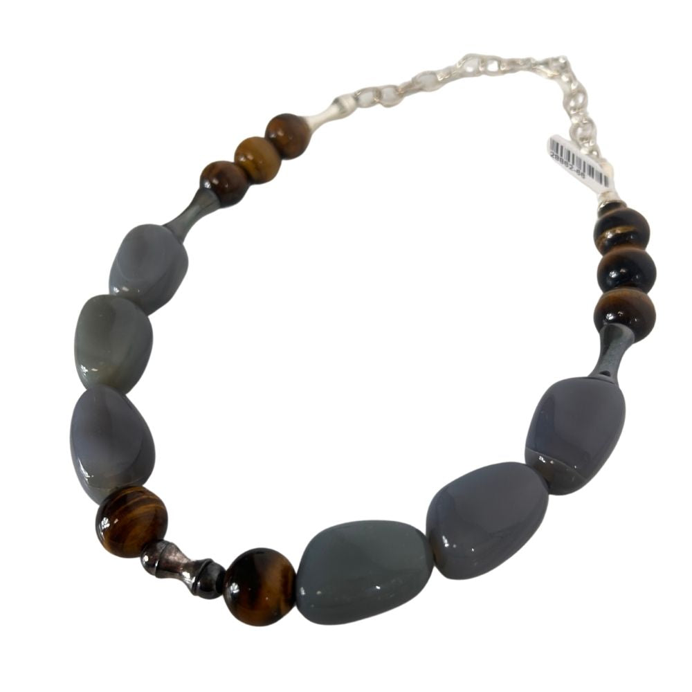 SIMON SEBBAG oval 18 in Tigers Eye Silver JEWELRY