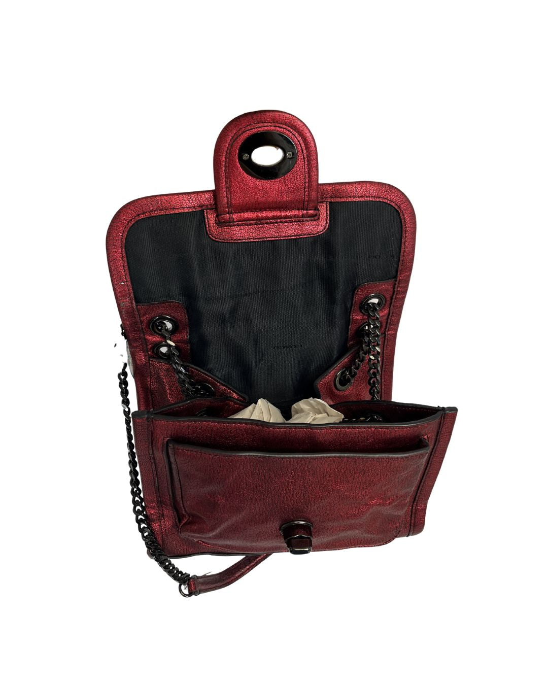 COACH Ranger Red Metallic Flap Shoulder Bag Purse