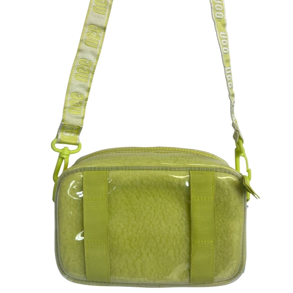 UGG Clear Patent Leather & Nylon Crossbody Bag – Celery Green (With Dust Cover)
