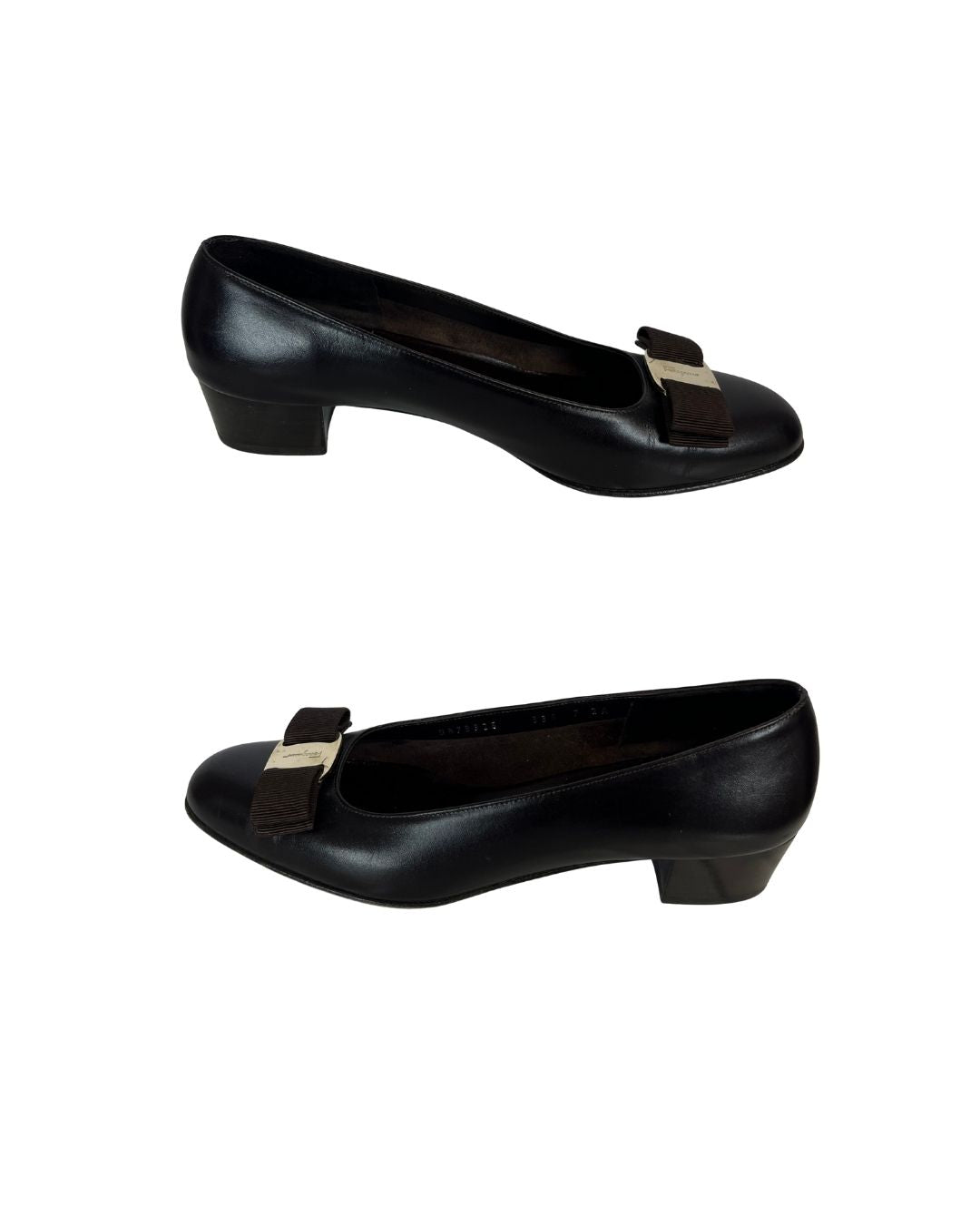 FERRAGAMO Vara Bow Brown Pump Heels (US 7)