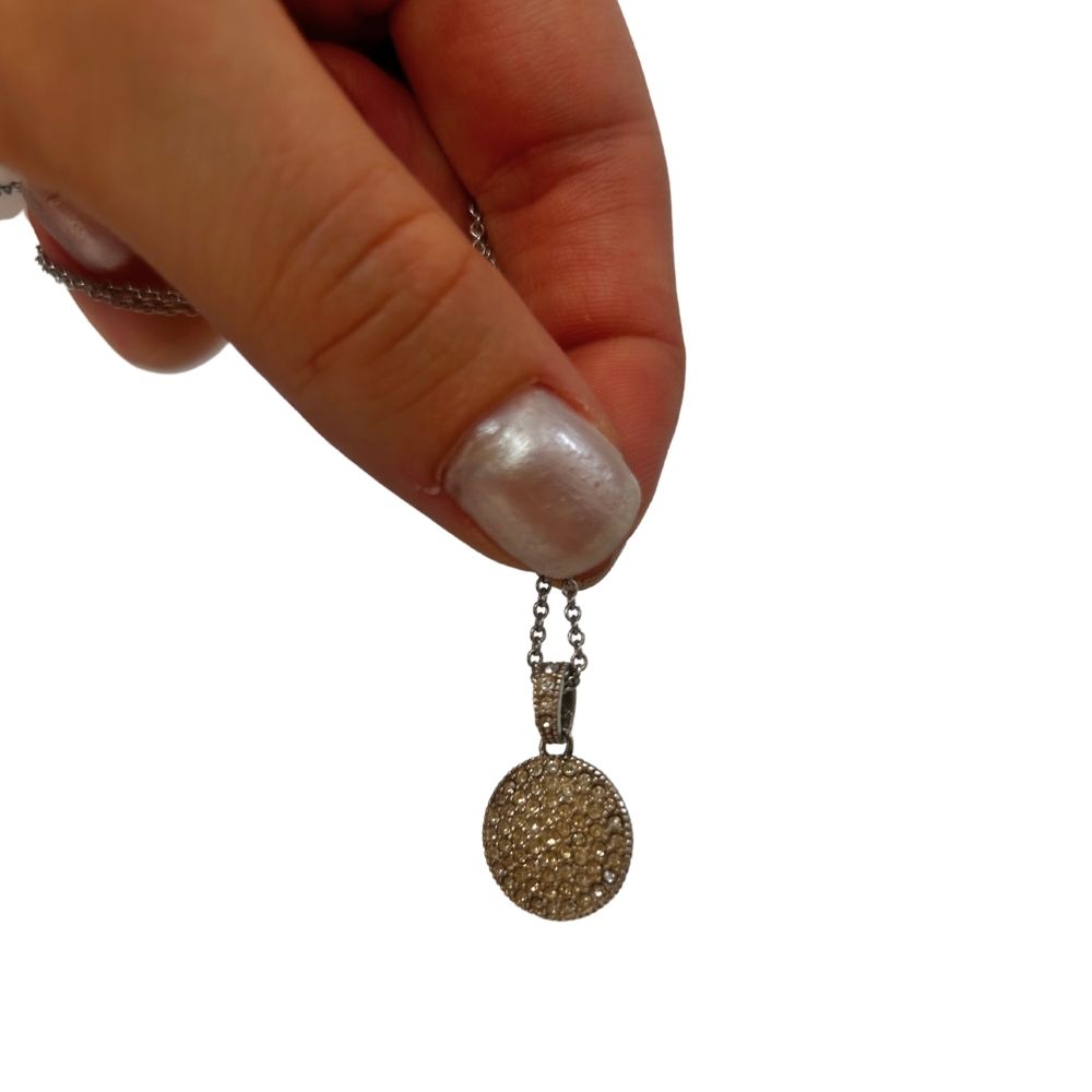 LOUIS VUITTON Round 16 inch Silver Necklace