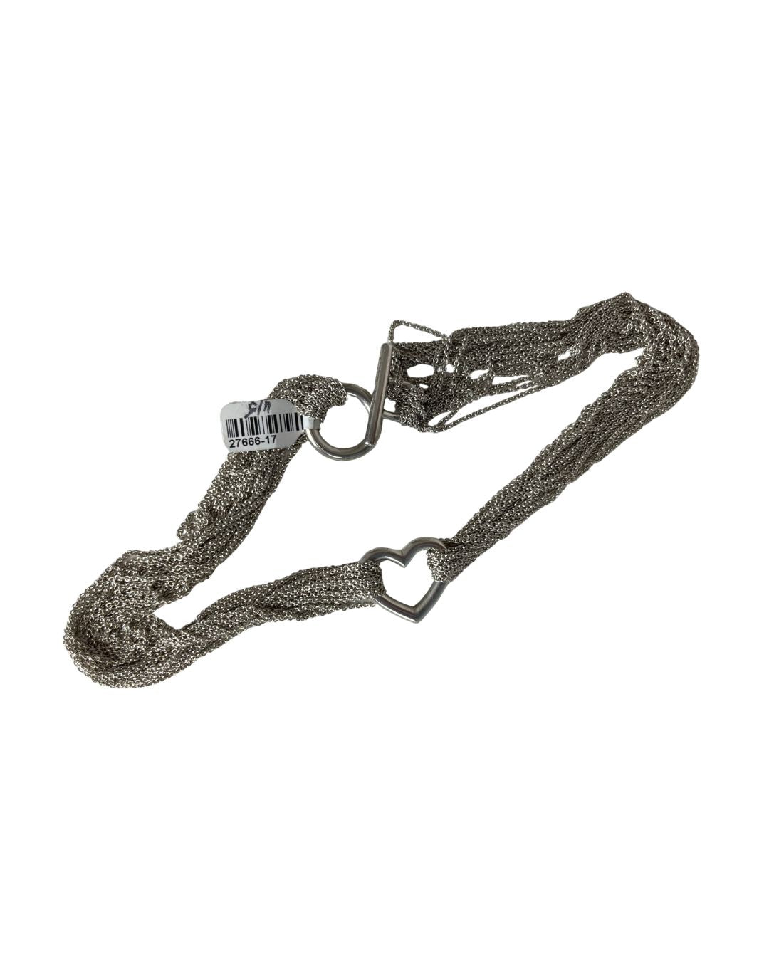 Full photo of sterling silver multistrand necklace with heart charm by Tiffany & Co.