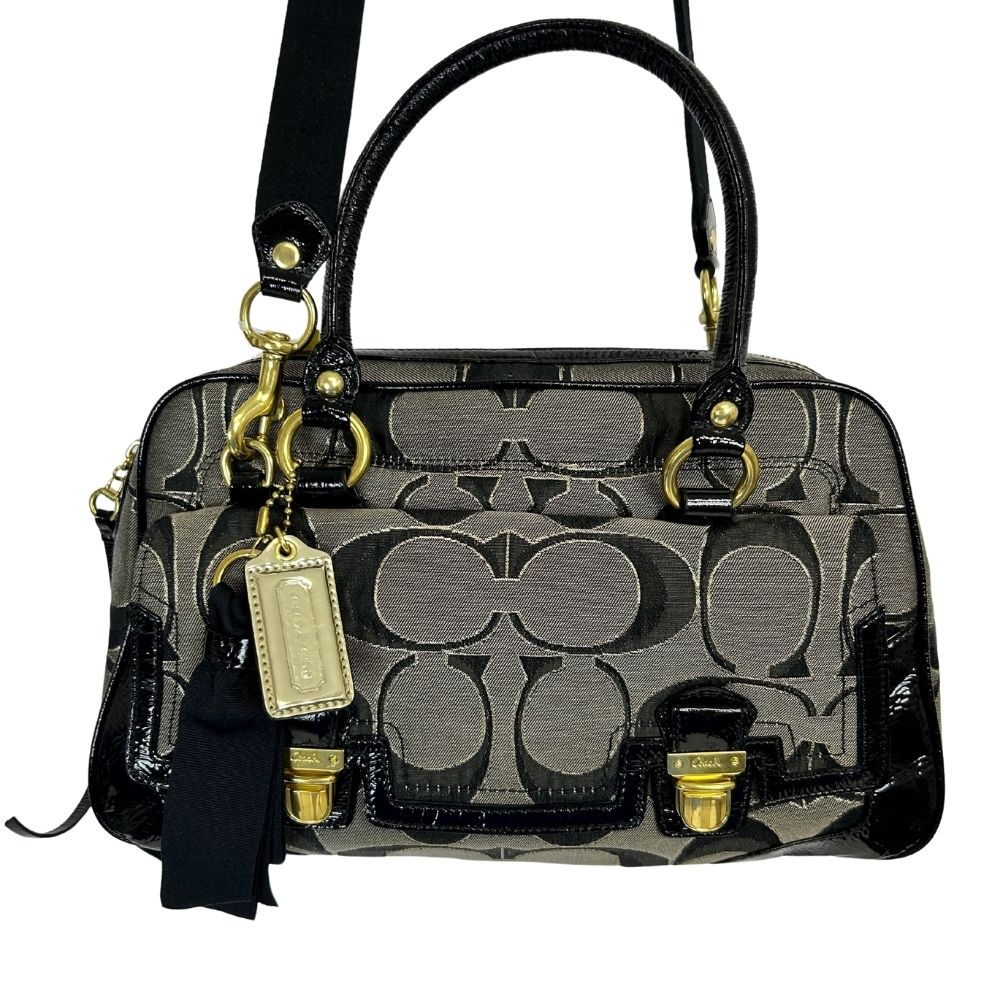 Coach Patent Leather & Logo Print Crossbody – Ribbon Tassel Detail