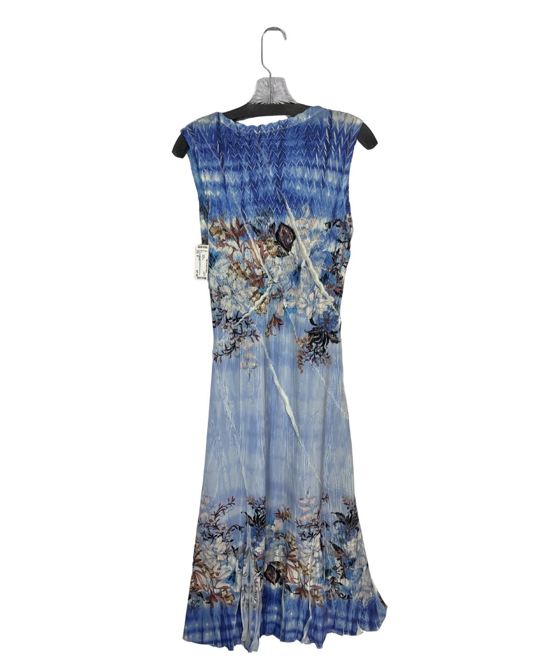 KOMAROV Blue Floral Silk Maxi Dress (Size M)