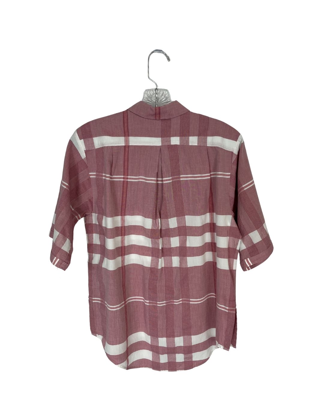 BURBERRY Brit Check Cotton Pink Button Up Shirt (Size S)