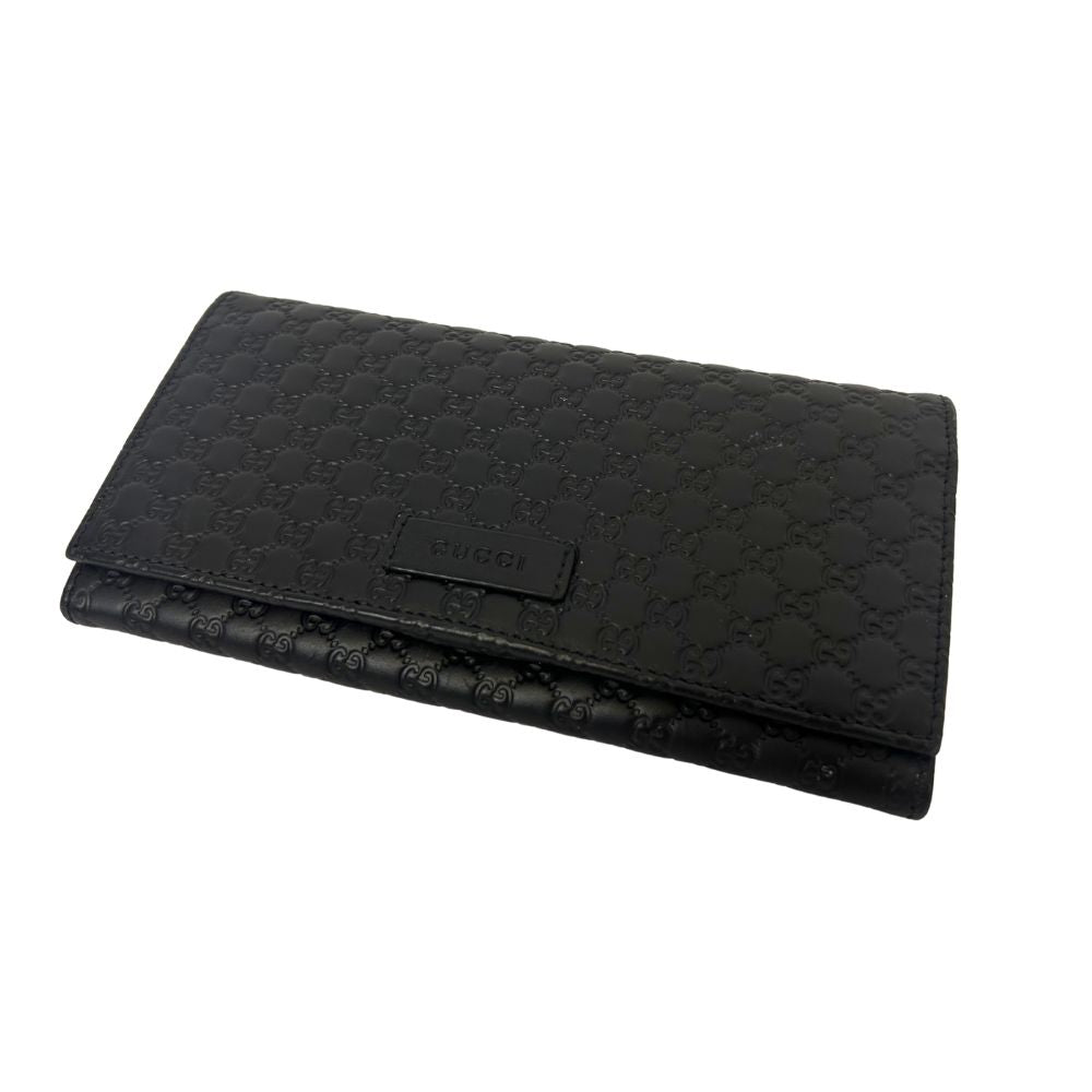 Gucci GG Microguccissima Continental Wallet – Black Leather Elegance