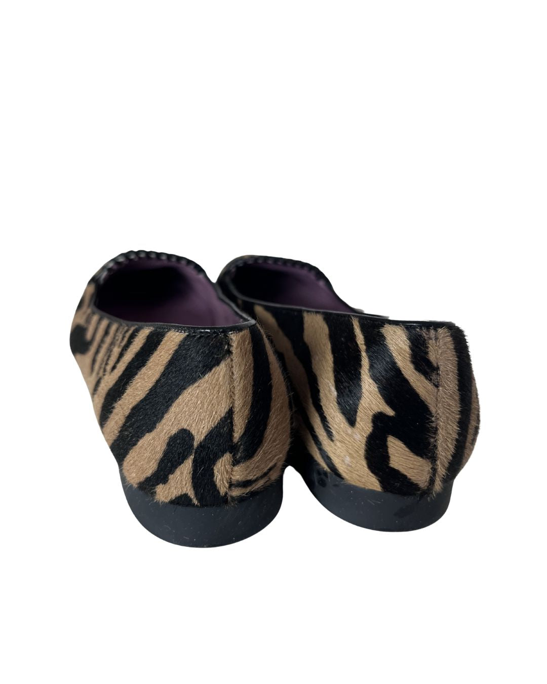 FERRAGAMO Zebra Print Pony Hair Loafers (Size 8.5)