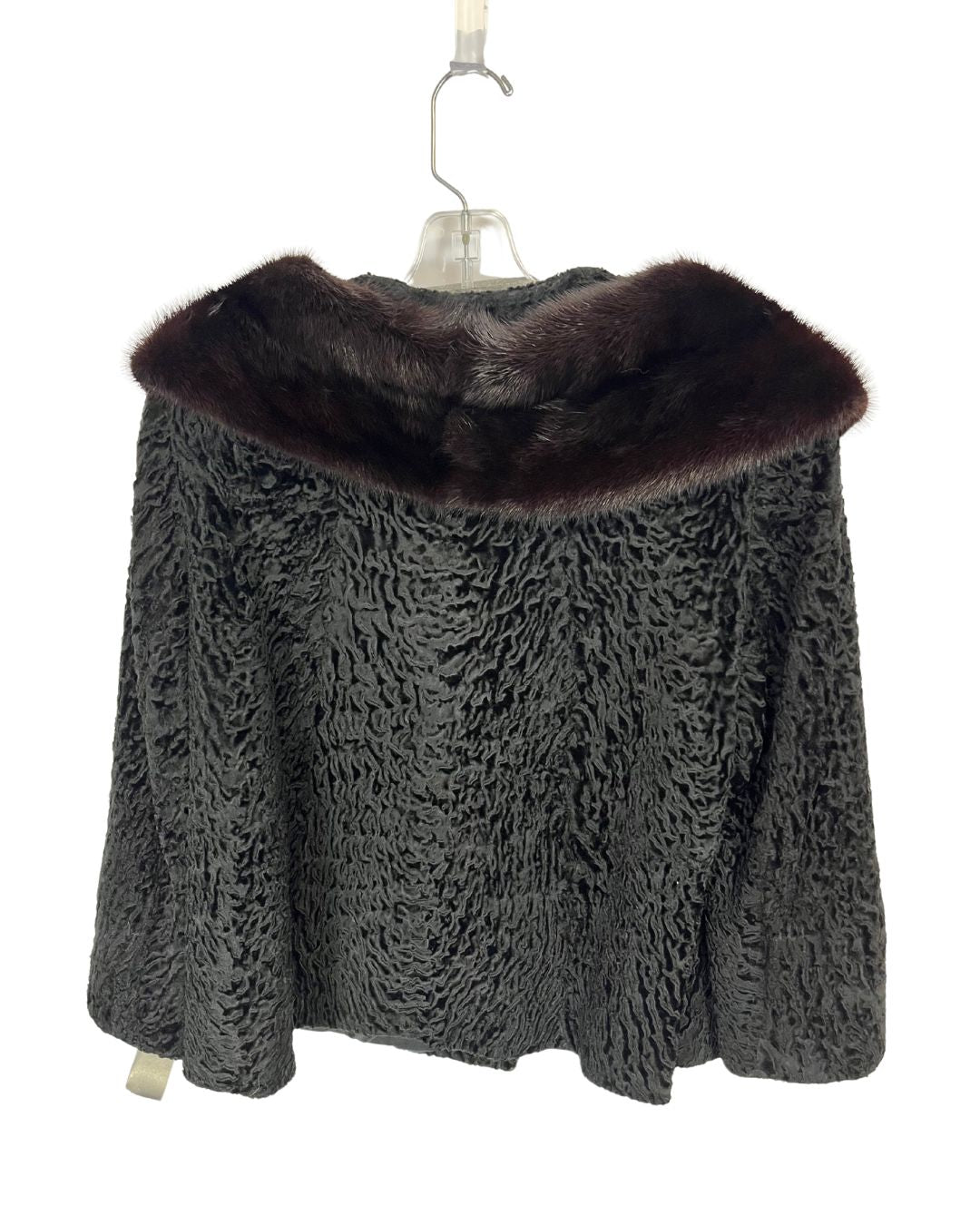 GUNTHER JACKEL Black Fur Trim Jacket (Size S)