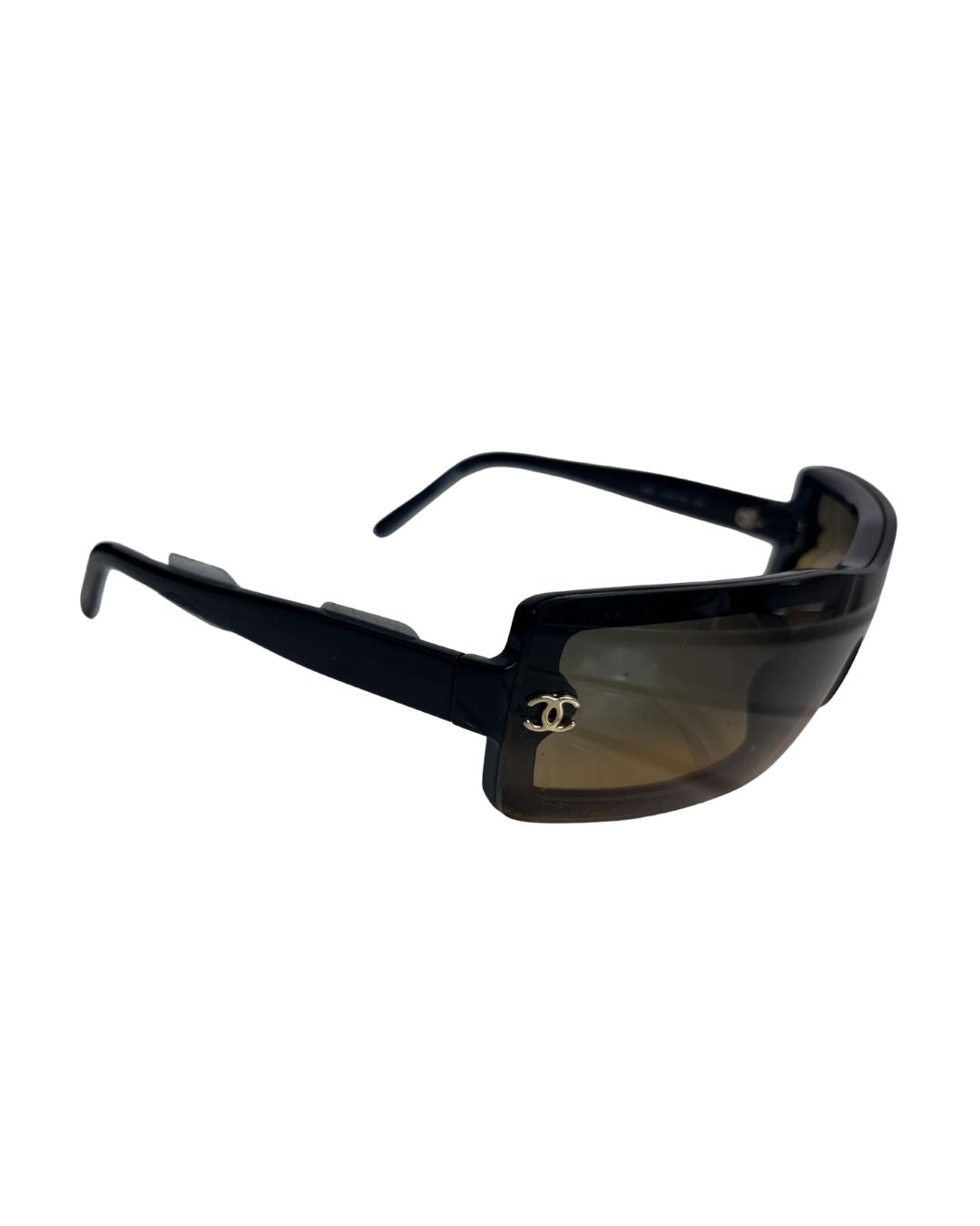 CHANEL Shield Brown Frame Sunglasses