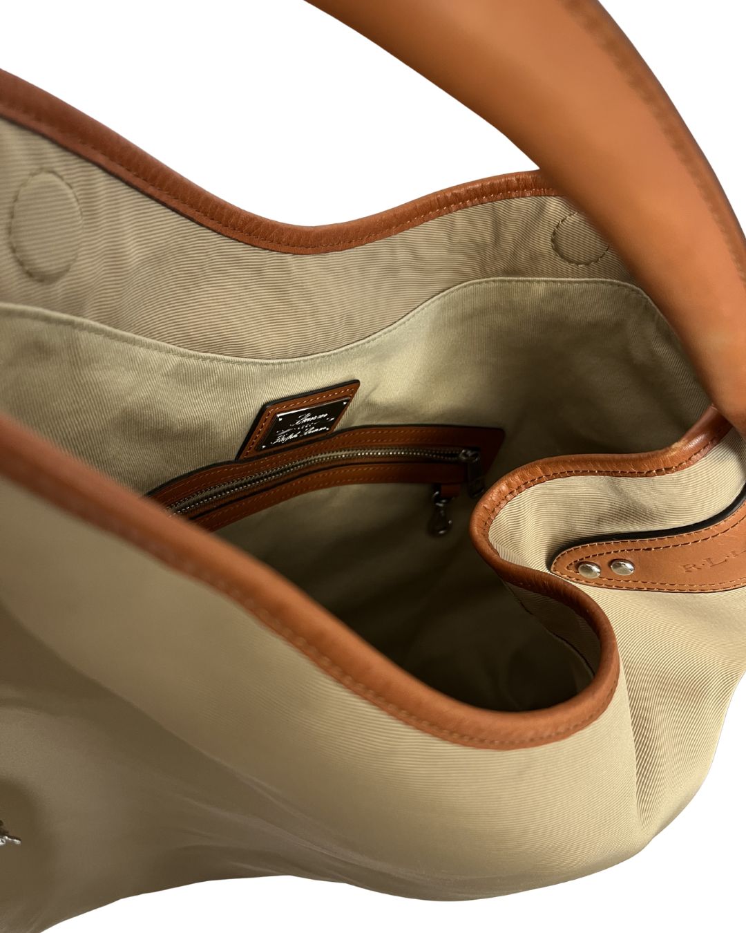 RALPH LAUREN Tan Hobo Shoulder Bag