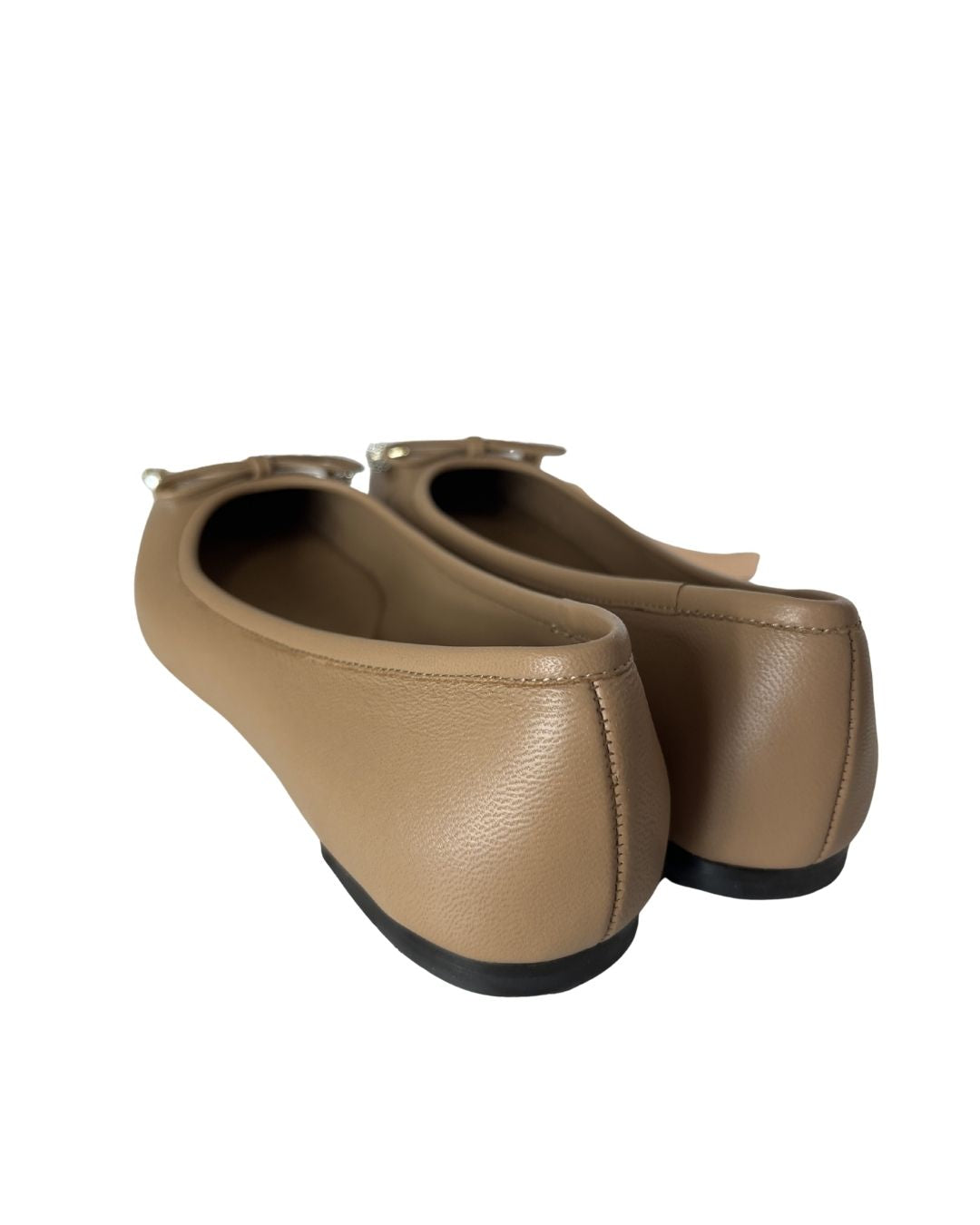 JIMMY CHOO Elme Tan Leather Ballet Flats (Size 6.5)