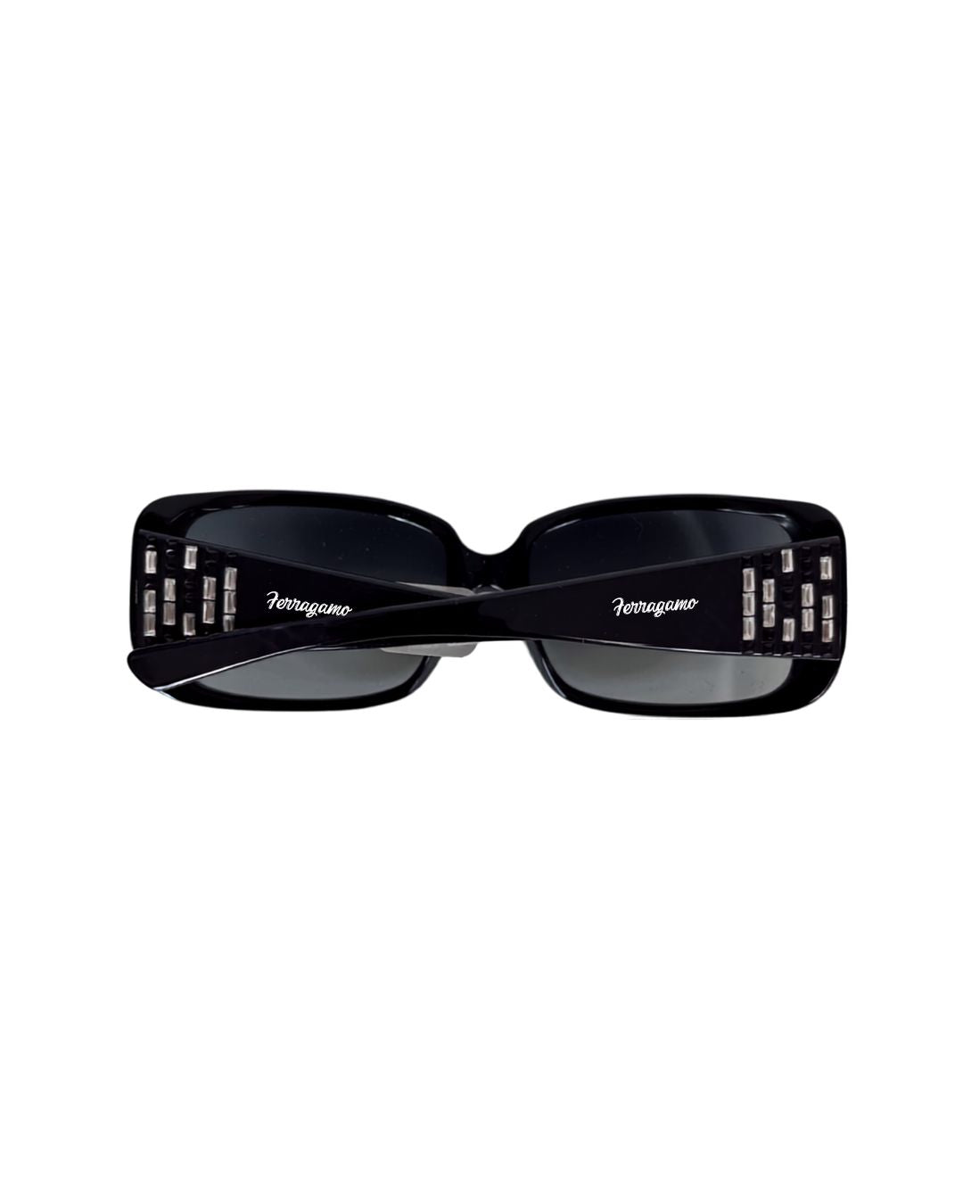 FERRAGAMO 2098-B Black Rectangle Sunglasses