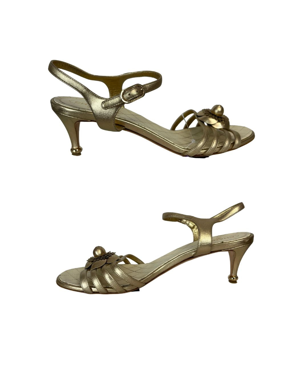 CHANEL Camellia Sandal Heels (US 11)