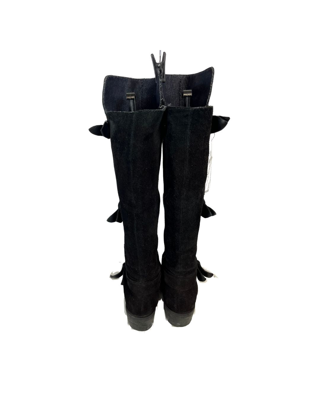 CALVIN KLEIN Black Suede Buckle Boots (Size 9)