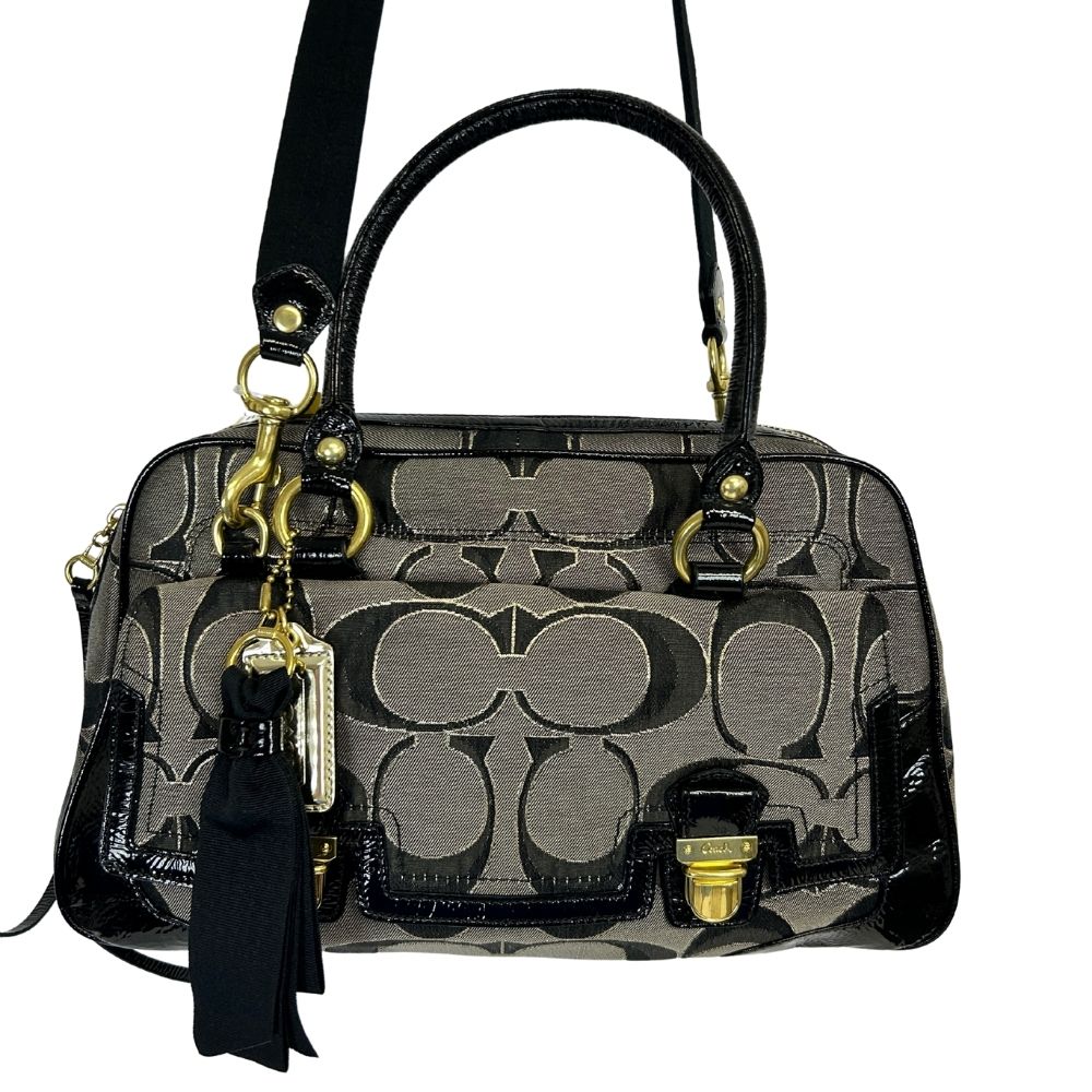 Coach Patent Leather & Logo Print Crossbody – Ribbon Tassel Detail